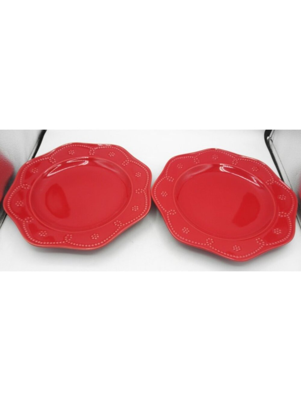 Food Network Fontinella Red Dinner Plate Set of 5 Pattern Code: FOWFONTR - Picture 6 of 10